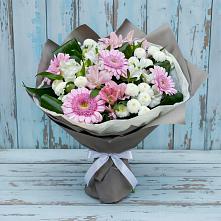 Букет цветов из:  Герберы, Альстромерии и Хризантемы в Григорьевской
