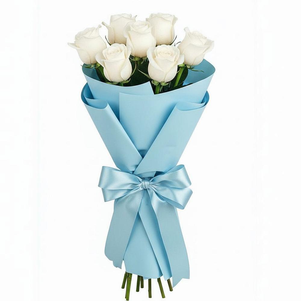 Букет 7 белых роз Проуд в Григорьевской