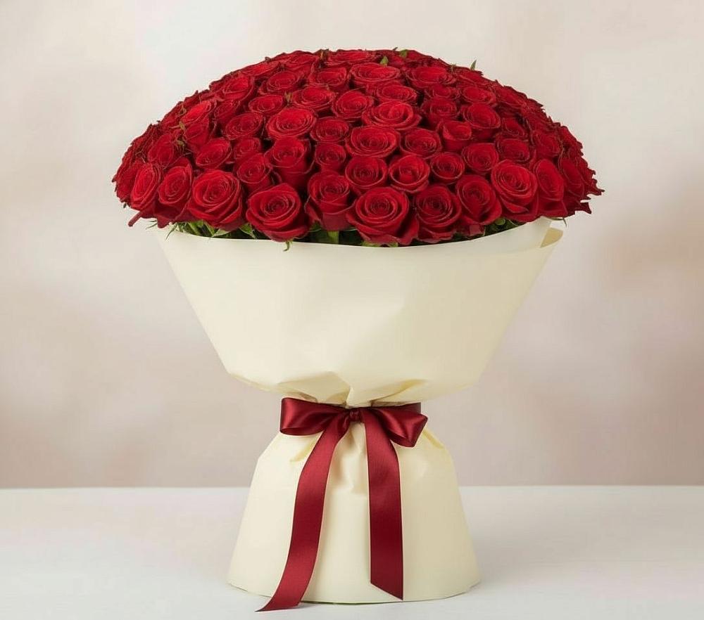 Букет 101 Красная роза Милано в Григорьевской