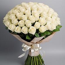 Букет 101 беля роза Белоснежка в Григорьевской