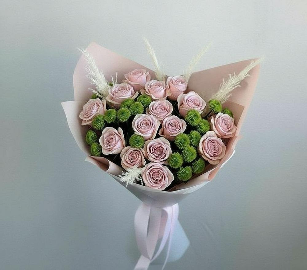 Букет цветов из: Розы и Хризантемы в Григорьевской