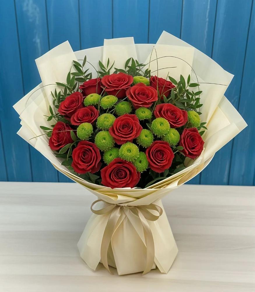 Букет цветов из: Розы и Хризантемы в Григорьевской