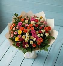 Букет Микс из разноцветных кустовых роз #REPLACE_PRED# Григорьевской